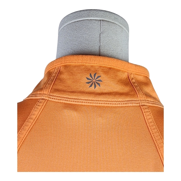 Athleta Orange Quarter Zip Jacket Thumbholes Reflective Activewear - Picture 7 of 12